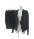 スーツ セットアップ ノーカラージャケット タイトスカート ひざ丈 2 紺 ネイビー 9904207 /AN60