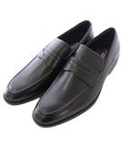 アシックス asics TEXCY LUXE コインローファー ビジネスシューズ ラウンドトゥ ローヒール フェイクレザー ワンカラー 28cm 黒 ブラック タグ付き TU-7775 /BB