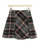スナイデル SNIDEL 24AW ロービングチェックミニスカート ウール 0 黒 ブラック ピンク 青 SWFS244086 /YM