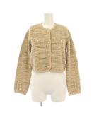 スナイデル SNIDEL ツイードニットカーデ カーディガン 長袖 クルーネック ショート丈 F ベージュ SWNT251185 /BB