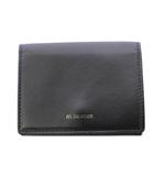ジルサンダー JIL SANDER 三つ折り財布 コンパクトウォレット スクエア ロゴ ワンポイント レザー 黒 ブラック /BB
