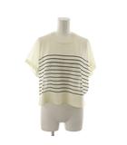 ルーニィ LOUNIE ニット カットソー F 白 ホワイト 黒 ブラック ボーダー柄 半袖 /RR