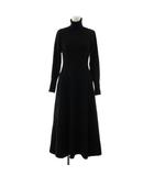 ジェンヌ JENNE タートルニットフレアワンピース ロング マキシ 長袖 タートルネック M 黒 ブラック gfa24aw-op14 /KU