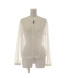 ジャケット 上着 40 白 ホワイト メッシュ ジップアップ 長袖 /AU