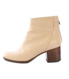 ファビオルスコーニ FABIO RUSCONI ショートブーツ ラウンドトゥ チャンキーヒール レザー 35 ベージュ /BB