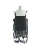 レースキャミチュニック キャミソール F 黒 ブラック レース切り替え /AP