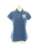 パーリーゲイツ PEARLY GATES ポロシャツ 半袖 0 青 ブルー ロゴプリント 055-160594 /YM
