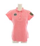 パーリーゲイツ PEARLY GATES ゴルフウェア ポロシャツ 半袖 ロゴ刺繍 ワッペン 麻 リネン混 1 ピンク 055-160552 /YT