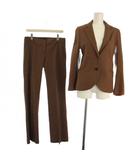 スーツ セットアップ 上下 テーラードジャケット パンツ ジップフライ 4 茶 /BM