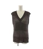 ダイアグラム グレースコンチネンタル Diagram GRACE CONTINENTAL 24SS ラメメッシュニットトップ ベスト プルオーバー 36 茶 ブラウン 0324243024 /AN30