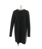 ヨーコチャン YOKO CHAN ワンピース ミニ丈 長袖 ビジュー 36 黒 ブラック YCD-318-399 /AN61