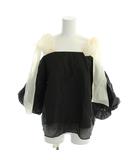 スナイデル SNIDEL オフショルリボンブラウス シャツ F 黒 ブラック リボン 半袖 SWFB232080 /AP