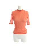 ダイアグラム Diagram シアーリブクルーニットトップ セーター 36 オレンジ 半袖 ハイネック リブ編み 0323343019 /AP