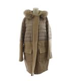 ダブルスタンダードクロージング ダブスタ DOUBLE STANDARD CLOTHING ダウンコート ロング丈 フード ファー アウター F ベージュ /AN57