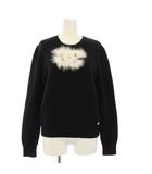 シャネル CHANEL 24SS ココマーク ファー セーター ニット 長袖 カシミヤ 36 黒 P76044K10969 /KH