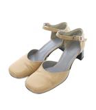 グッチ GUCCI サンダル 36 23cm ベージュ スクエアトゥ チャンキーヒール ストラップ /RI ■OS