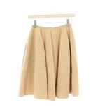 フォクシー FOXEY フレアスカート ひざ丈 38 ベージュ 25701 /KH