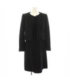 クロエ CHLOE ブラックフォーマル 喪服 セットアップ 上下 ノーカラージャケット ワンピース ひざ丈 五分袖 7AR 黒 ブラック 1408467-01 /YT