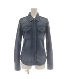 ヤヌーク YANUK デニムシャツ XS 青 ブルー 長袖 胸ポケット ウエスタンヨーク /AU