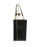 プラダ PRADA チェーン トライアングルロゴ フォンフォルダー ミニフォンバッグ ショルダーバッグ 黒 1BP050 /KH ■OH