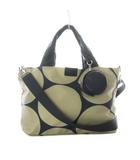 ヌエール nouer 2wayバッグ ハンドバッグ ショルダー モカ カーキ 黒 ブラック ミニポーチ付 ドット柄 /RI ■OS