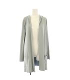 フォクシー FOXEY ニットカーディガン 長袖 ミドル丈 前開きトッパー ワンカラー 38 水色 ライトブルー /BB