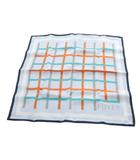 フォクシー FOXEY スカーフ チェック柄 ブルー /YO19