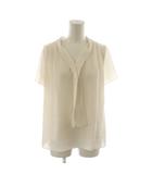 シャツ ブラウス 2 白 ホワイト 半袖 シフォン ボウタイ /RR