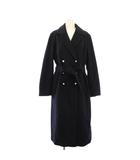 ローズティアラ Rose Tiara チェスターコート アウター ロング丈 ダブル パールボタン ウール 42 黒 ブラック /BB