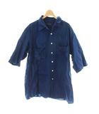 ブルーブルー BLUE BLUE シャツ 4 紺 ネイビー 細ストライプ柄 /AP