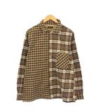 アボンタージ A VONTADE ネルシャツ 長袖 クレイジーチェック M 茶 /KH