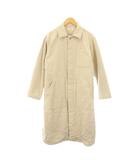 BIZEN BRUSH ヘリンボーン ステンカラーコート アウター ロング丈 ワンカラー 裏起毛 ウール混 M ベージュ PL23FA918 /BB