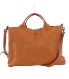 チーバ CIVA 2WAY ハンドバッグ ショルダーバッグ ワンカラー ロゴ ワンポイント レザー 茶 ブラウン /BB