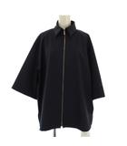 ミディウミ MidiUmi SOLID ストレッチ ジップハーフスリーブシャツ ジャケット 五分袖 F ネイビー /BM