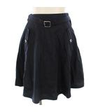 バーバリーブルーレーベル BURBERRY BLUE LABEL スカート ひざ丈 紺 ベルト付き 38 紺 ネイビー /TK
