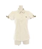 バーバリーブルーレーベル BURBERRY BLUE LABEL ポロシャツ 半袖 刺繍 リボン 38 白 E1P74-109-02 /KH