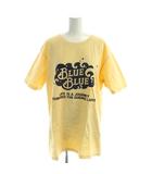 ブルーブルー BLUE BLUE Tシャツ 4 黄 イエロー 半袖 ロゴプリント ラウンドネック /AP