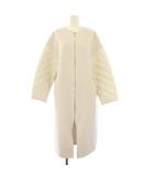 セオリーリュクス theory luxe FRACTION HILBY ノーカラーコート ロング 切替 38 白 03-1409600 /KH