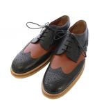 マーガレットハウエル MARGARET HOWELL ウィングチップレザーシューズ レースアップ 38 黒 茶 /TK
