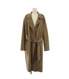 ザラ ZARA チェスターコート ロング フェイクスエード M ベージュ /BM