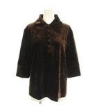 クラネ CLANE CRUSHED VELOUR POLO TOPS ベロア ポロシャツ 五分袖 2 茶 ブラウン 19122-4062 /☆G