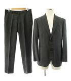 ミラショーン mila schon シングルスーツ セットアップ 上下 テーラードジャケット 背抜き パンツ ジップフライ ウール 総柄 46C グレー /KU