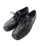 プランシー PLAN C ドレスシューズ レースアップ スクエアトゥ ローヒール レザー 牛革 ワンカラー 39 黒 ブラック /BB