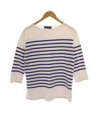 セントジェームス SAINT JAMES バスクシャツ カットソー 七分袖 ボーダー柄 USA 36 白 青 /BM