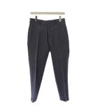 スラックスパンツ ジップフライ ワンカラー 無地 ウール S 青 ブルー /BB