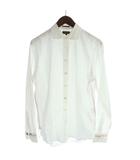 シャツ M 白 ホワイト 長袖 レギュラーカラー ステッチ /AP