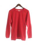 ハリウッドランチマーケット HOLLYWOOD RANCH MARKET Tシャツ 4 赤 レッド 無地 ラウンドネック 長袖 /AP