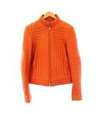 グッチ GUCCI トムフォード期 シングルライダースジャケット 革ジャン レザー 46 オレンジ /KH