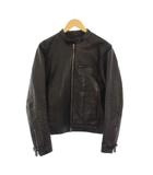 ピーエスポールスミス PS Paul Smith シングルライダースジャケット 革ジャン 中綿 M 黒 729DLB /KH