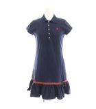 ラルフローレン RALPH LAUREN 子供服 ポロワンピース 160/84 紺 ネイビー 半袖 フリル裾 ひざ丈 /HN